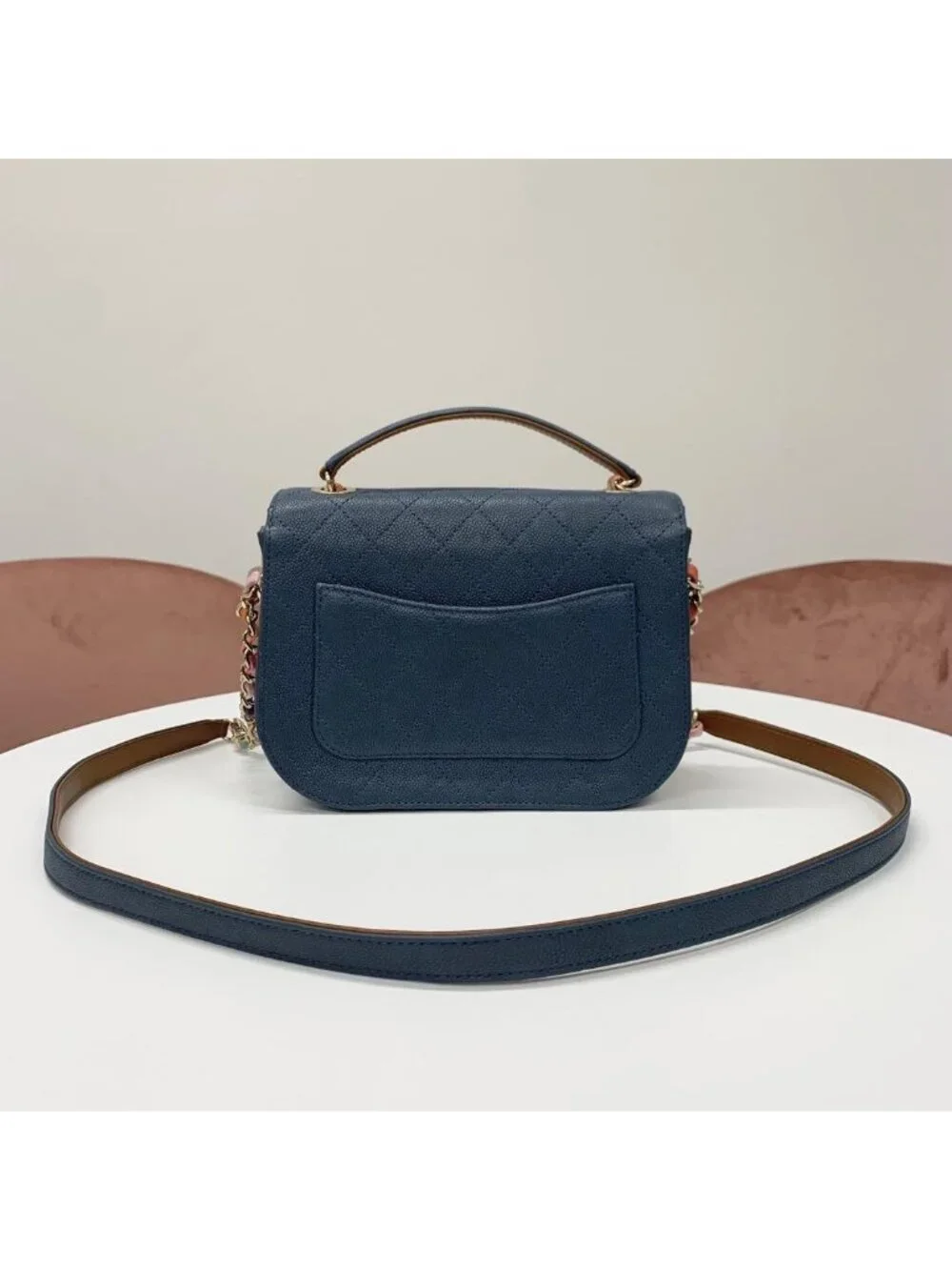 Chanel CC Logo Quilted Caviar Leather Chain Shoulder